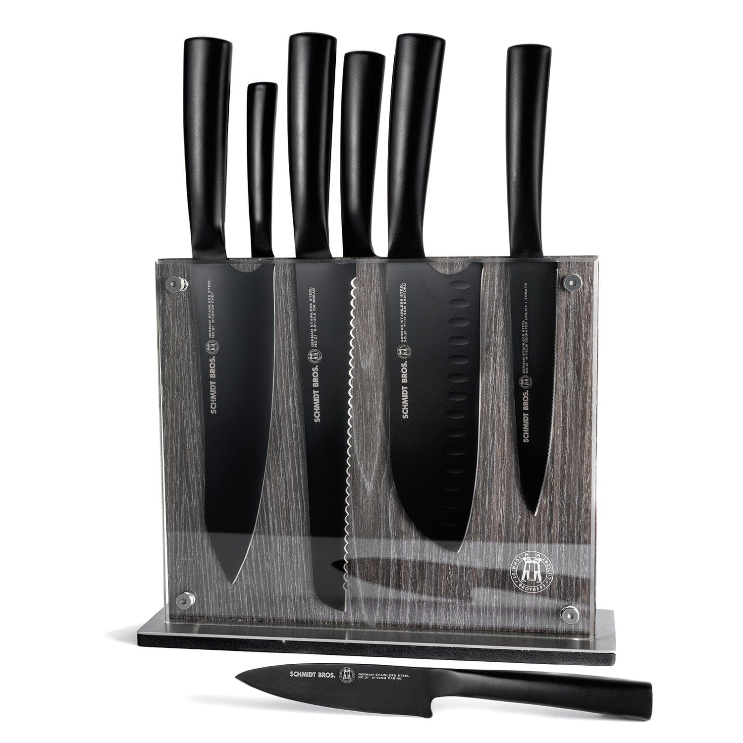 Schmidt Brothers Cutlery 9pc Jet Black Series Knife Block Set