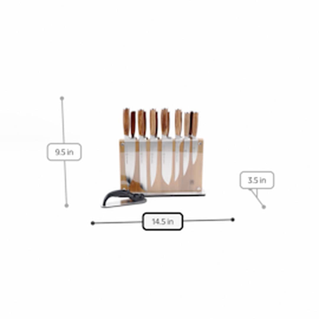 Schmidt Brothers - Zebra Wood, 15-Piece Knife Set, High-Carbon