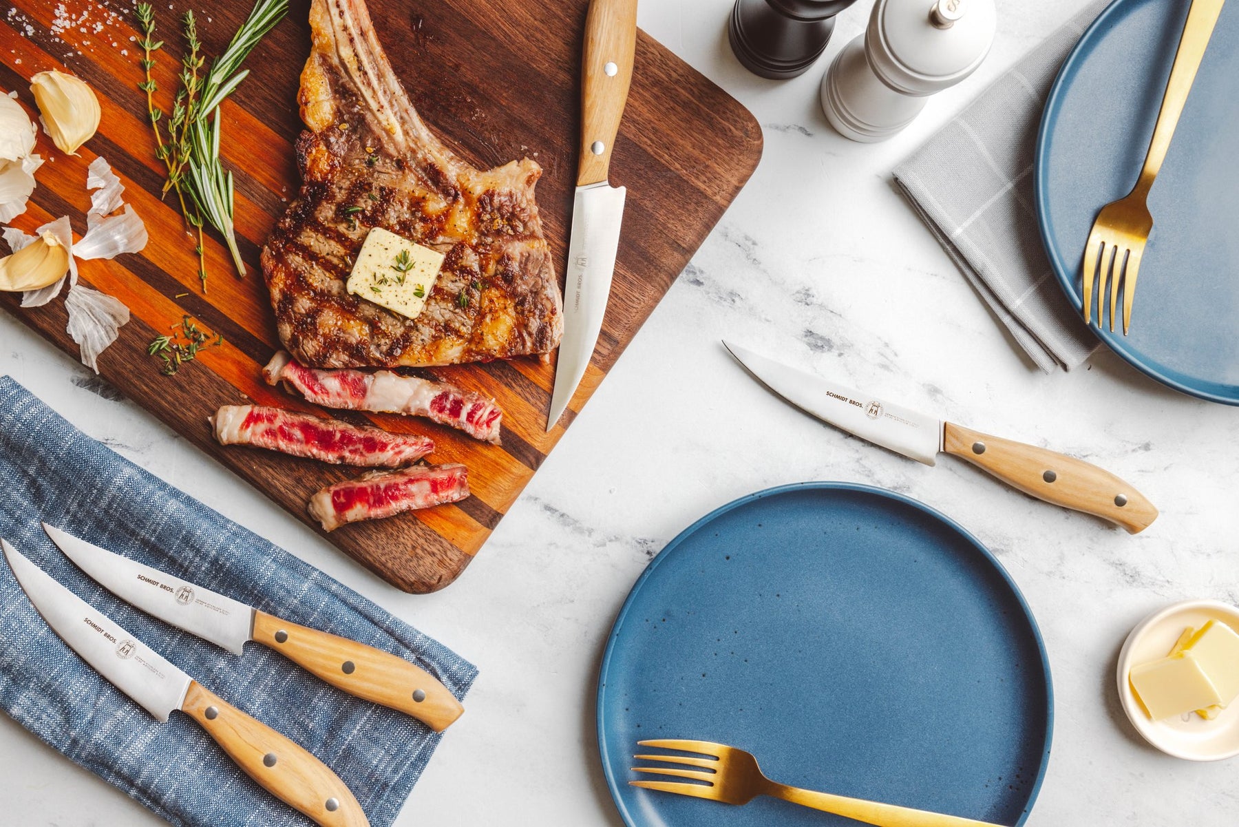 Schmidt Brothers® Cutlery 14-Piece Elite Series Knife Block Set with Honing  Rod and Steak Knives; 100% Premium German Stainless Steel;