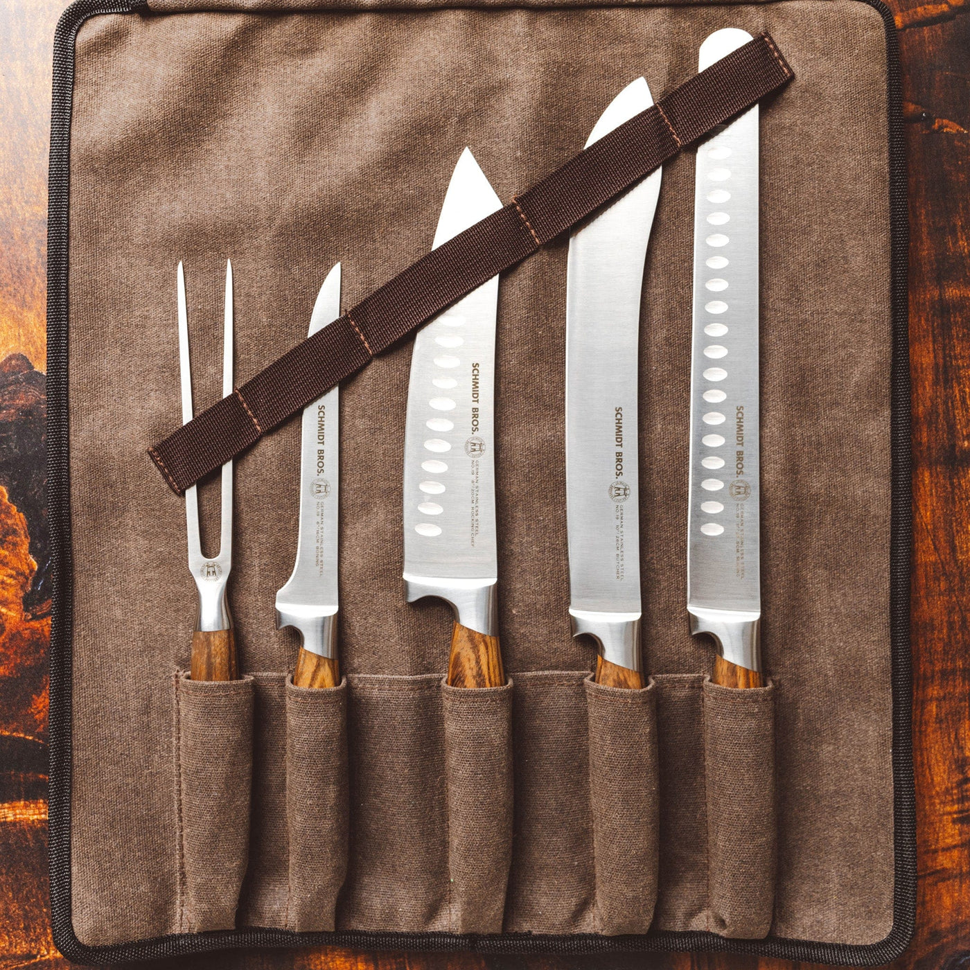 BBQ Knives Set 3 Pcs / Chef Knife , Steak Fork , Brisket Knife