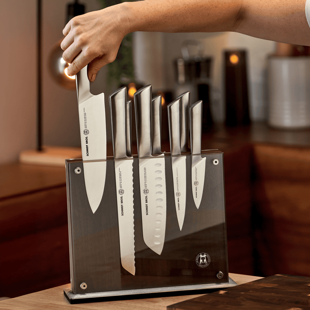 Forged Steel, 10-Piece Knife Walnut Block Set – Schmidt Bros.