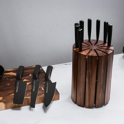 Schmidt Bros. Jet Black, 12-Piece Giotto Knife Block Set