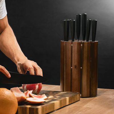 Schmidt Bros. Jet Black, 12-Piece Giotto Knife Block Set