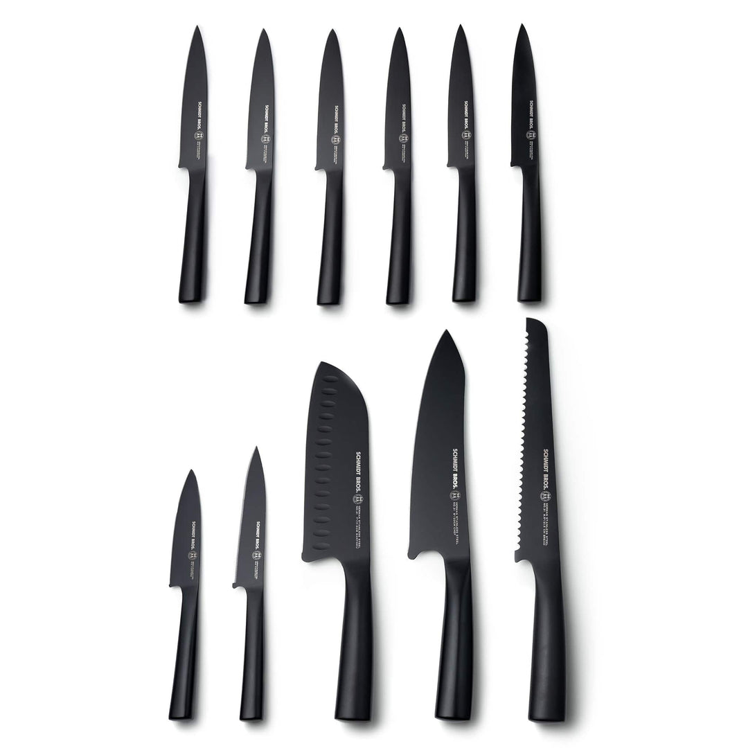 Schmidt Brothers Cutlery, Jet Black, 12-Piece Knife Block Set
