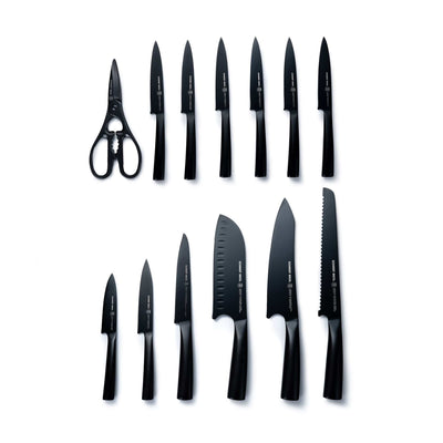 Schmidt Bros. Jet Black, 14-Piece Knife Block Set