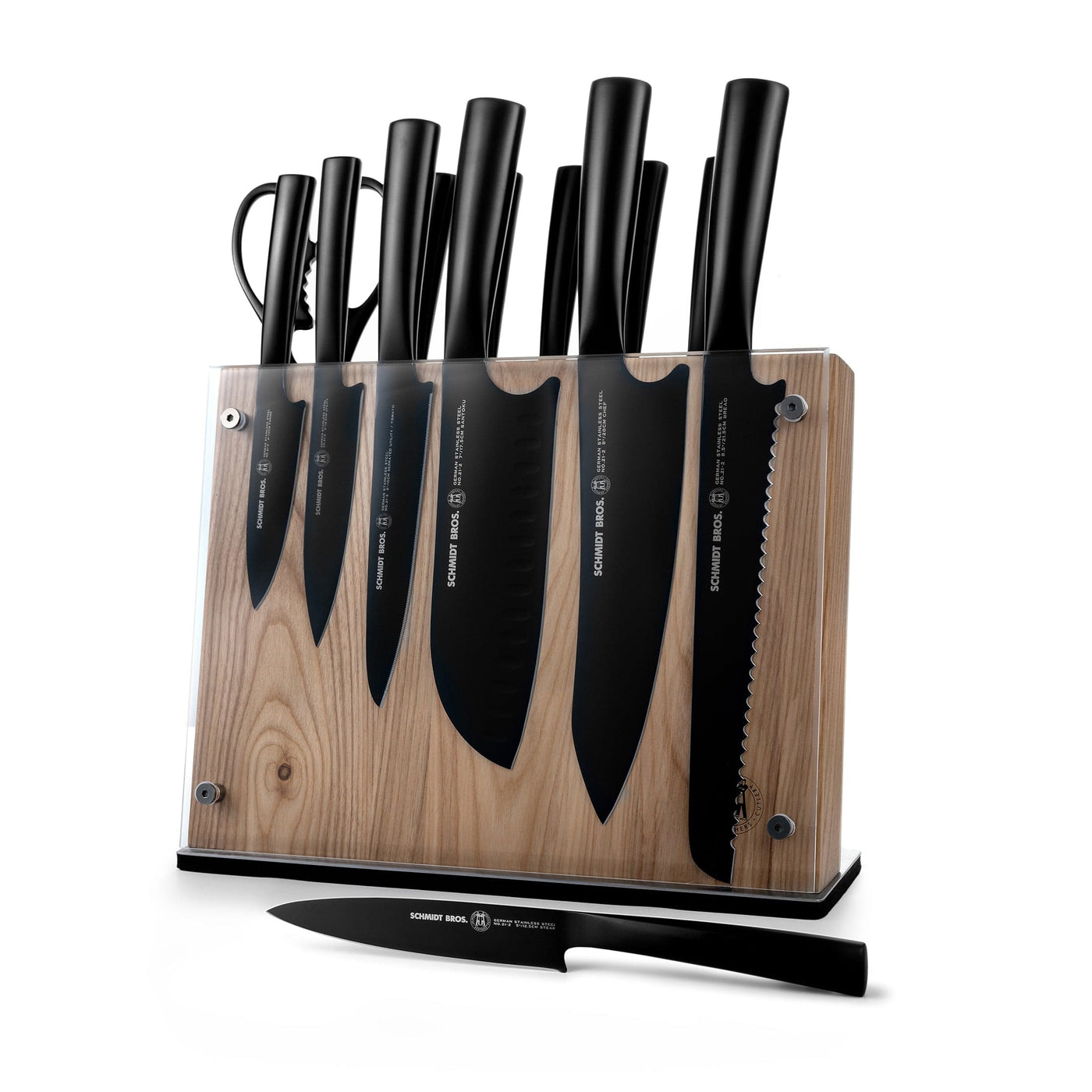 Schmidt Bros. Jet Black, 14-Piece Knife Block Set