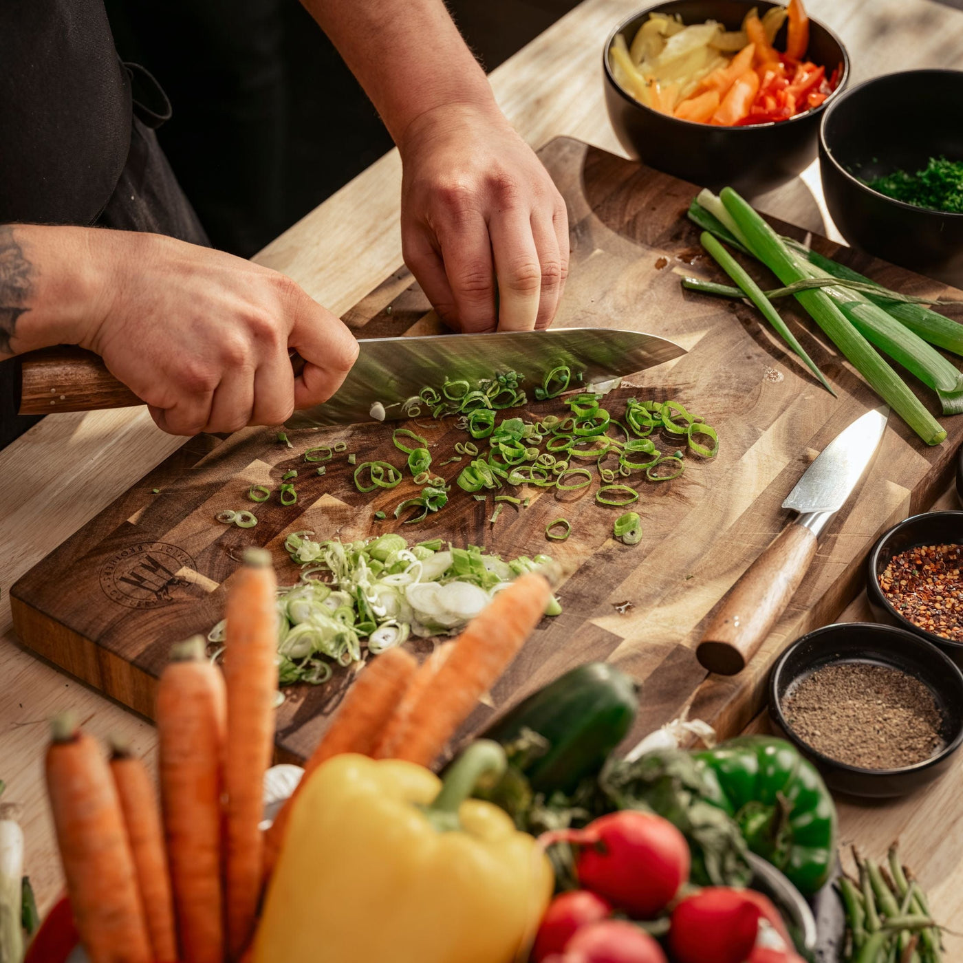 Schmidt Bros. Kitchen Cutlery 18" Acacia End-Grain Cutting Board