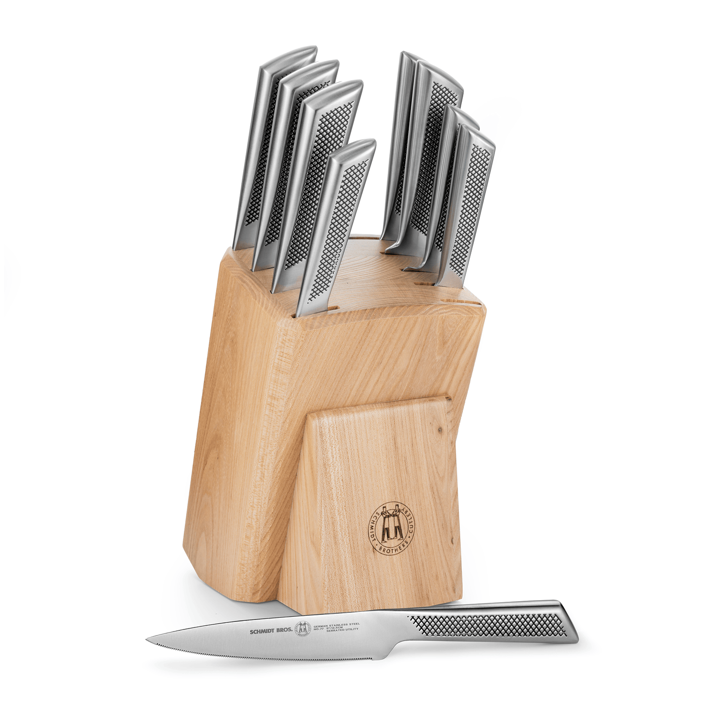 Schmidt Bros. Kitchen Cutlery Gridiron, 10-Piece Knife Block Set