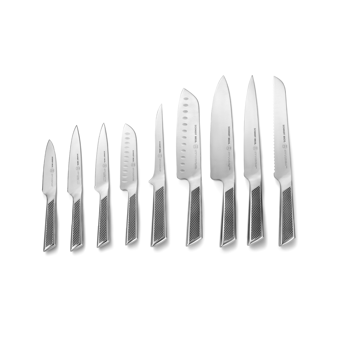 Schmidt Bros. Kitchen Cutlery Gridiron, 10-Piece Knife Block Set