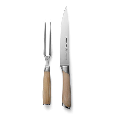 Schmidt Bros. Kitchen Cutlery Summit 3-Piece Carving Set in Waxed Canvas Roll