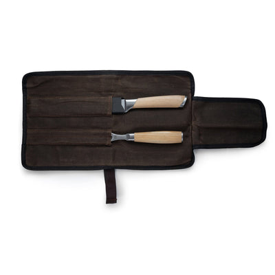 Schmidt Bros. Kitchen Cutlery Summit 3-Piece Carving Set in Waxed Canvas Roll