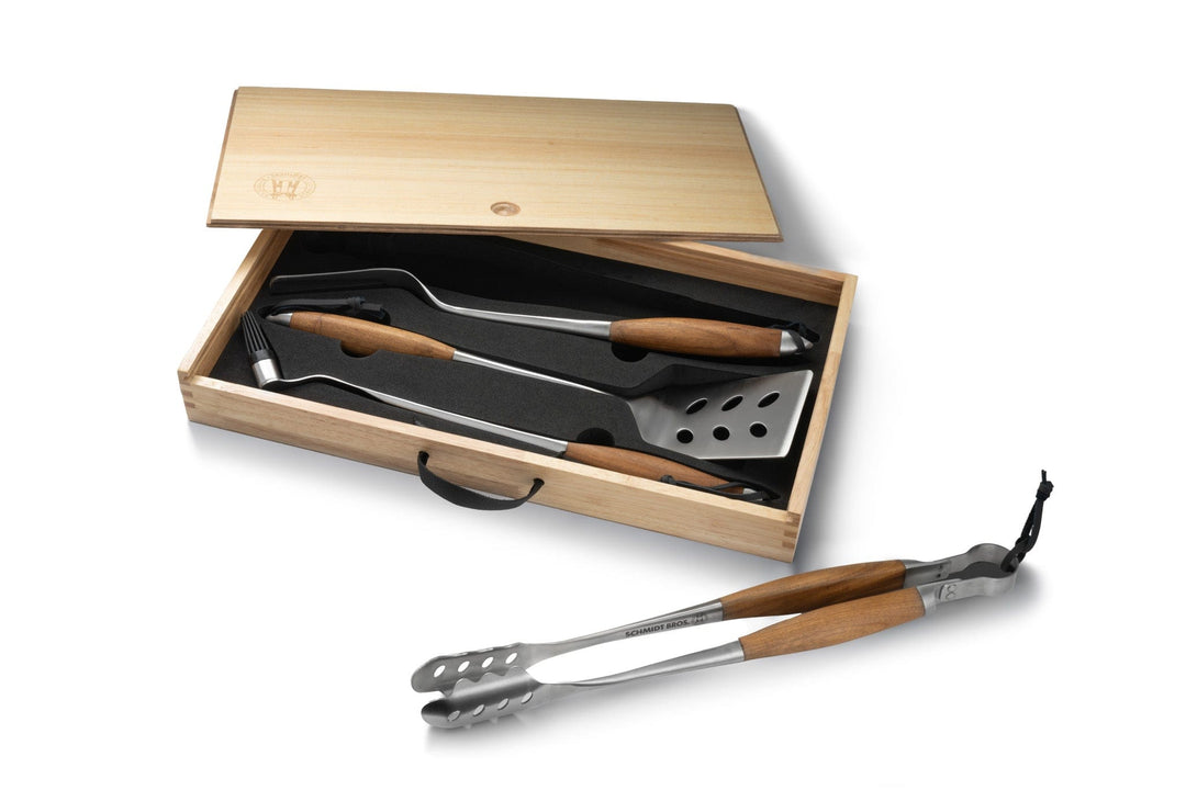 Schmidt Brothers BBQ: Bonded Teak 4 Piece Grill Set – Schmidt Bros.