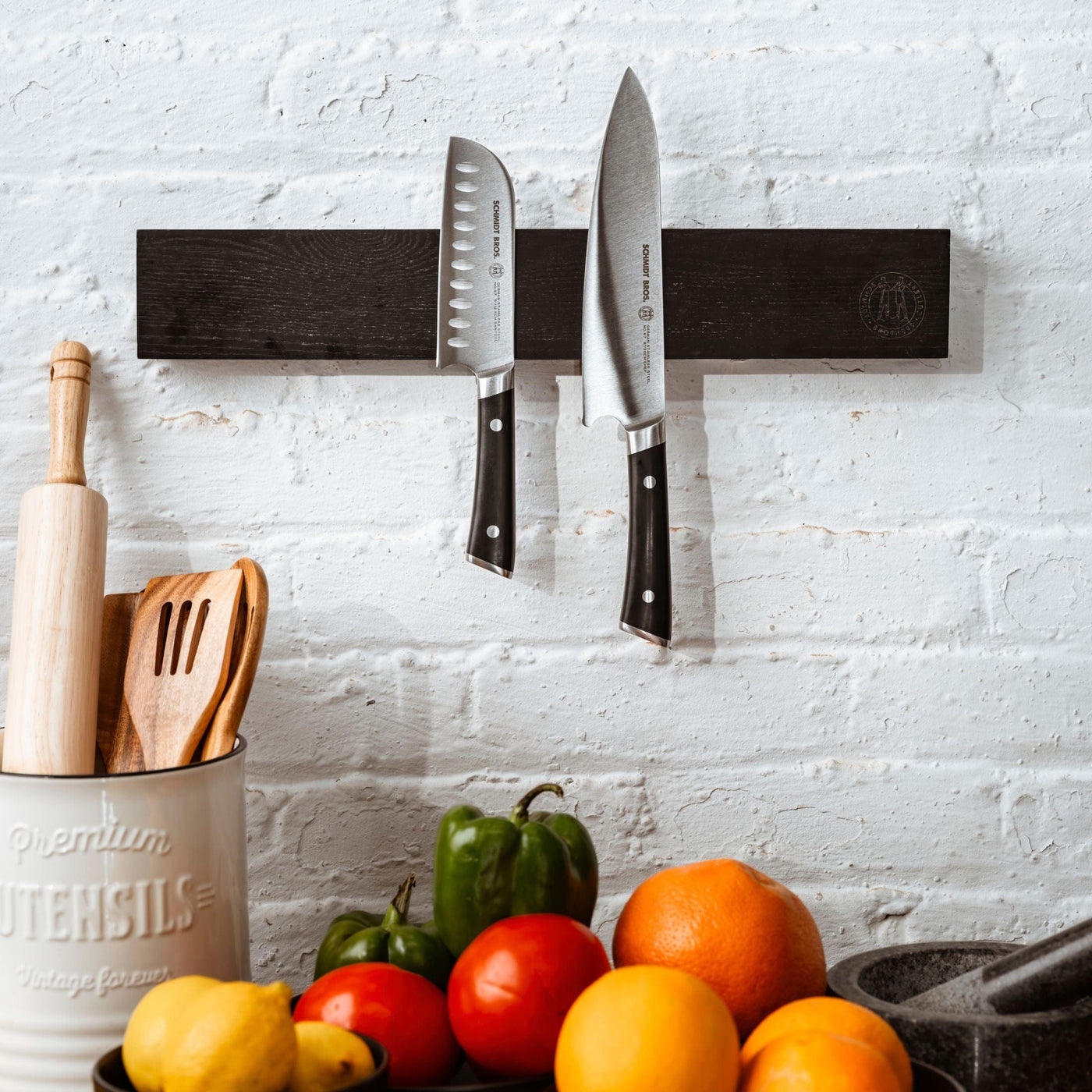 Schmidt Brothers Kitchen Cutlery Schmidt Brothers – Black 18” Magnetic Wall Bar, Universal Storage For Up to 8 - 10 Knives
