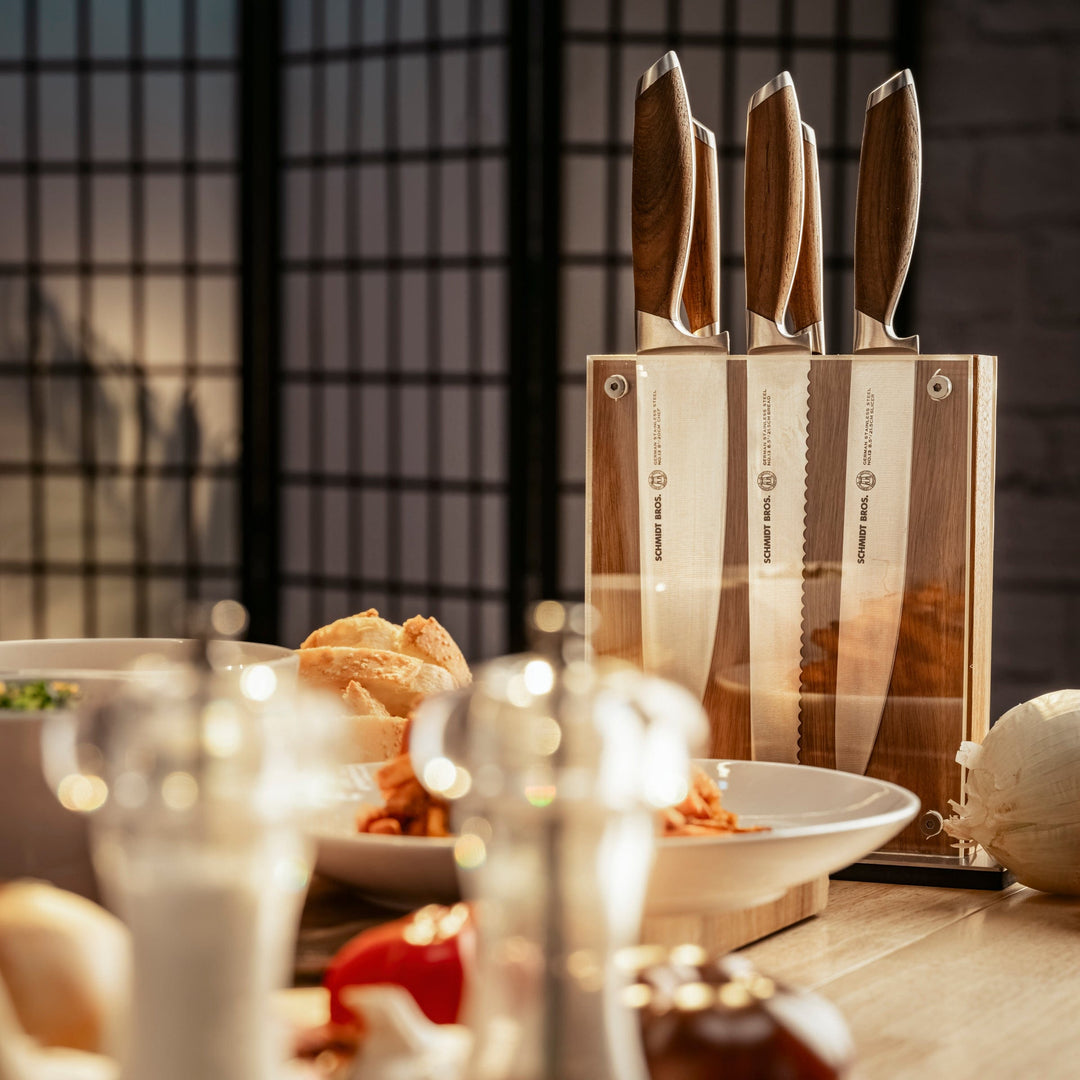 Schmidt Brothers - Bonded Teak, 7-Piece Knife Set, High-Carbon