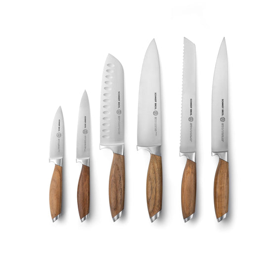 Schmidt Brothers - Bonded Teak, 7-Piece Knife Set, High-Carbon