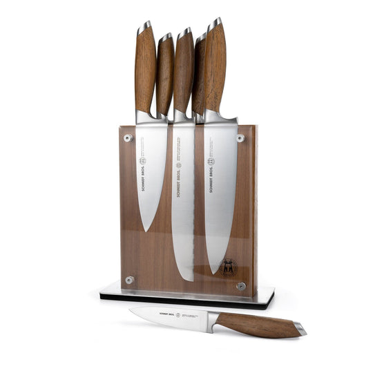 @takimitti Schmidt Brothers - Bonded Teak, 7-Piece Knife Set, High-Carbon