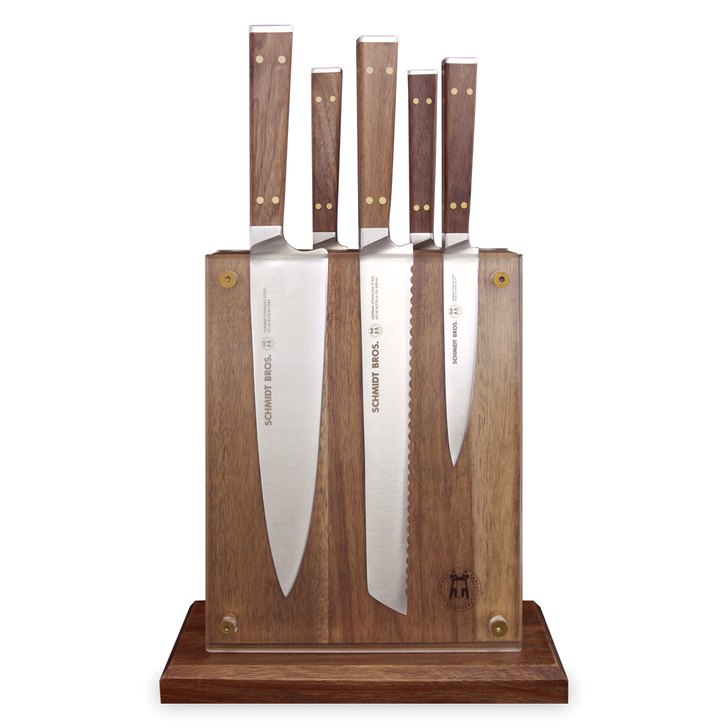 Supreme Series 11-Piece Wood Handle Knife Set in Walnut Block Integrated  Sharpener