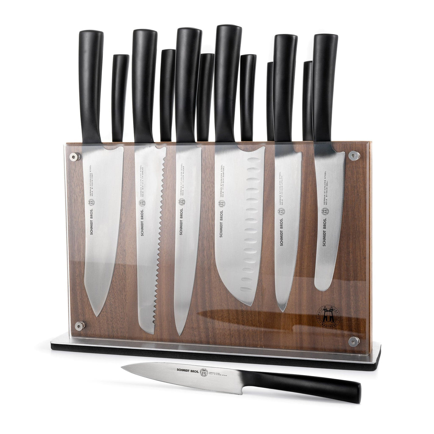 Schmidt Brothers Forged Acacia 3 pc Chef Knife Set 