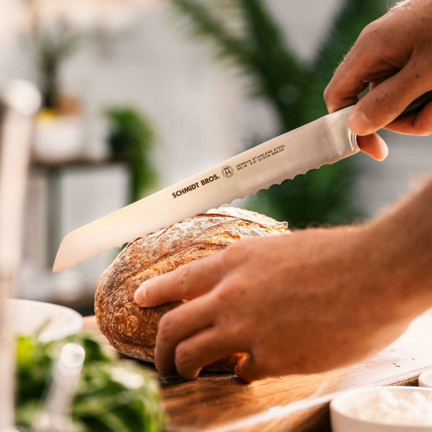 Schmidt Brothers Kitchen Cutlery Schmidt Brothers, Heritage, 7-Piece Knife Set, High-Carbon Stainless Steel Cutlery with Black Ash Wood and Acrylic Magnetic Knife Block