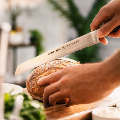 Schmidt Brothers Kitchen Cutlery Schmidt Brothers, Heritage, 7-Piece Knife Set, High-Carbon Stainless Steel Cutlery with Black Ash Wood and Acrylic Magnetic Knife Block
