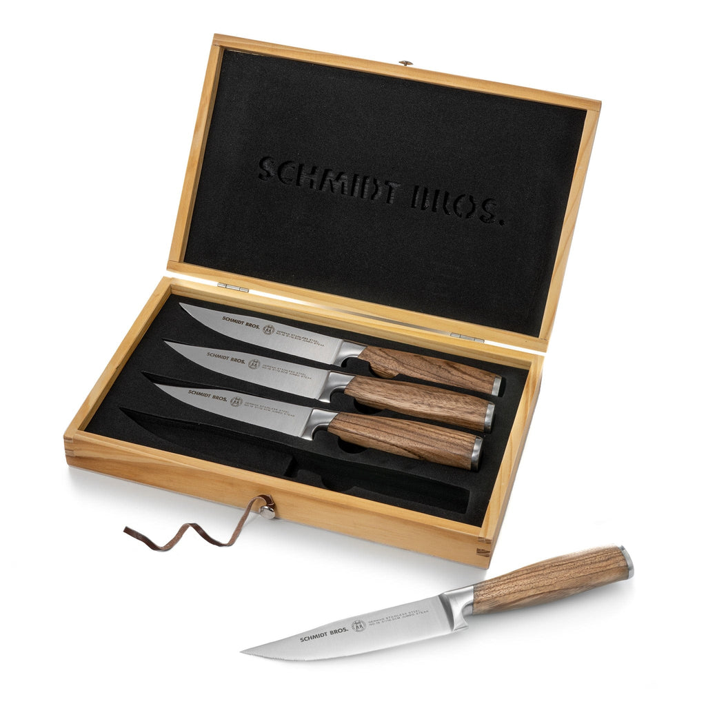 Schmidt Brothers, Brass & Walnut, 4-Pc Steak Knife Set – Schmidt Bros.