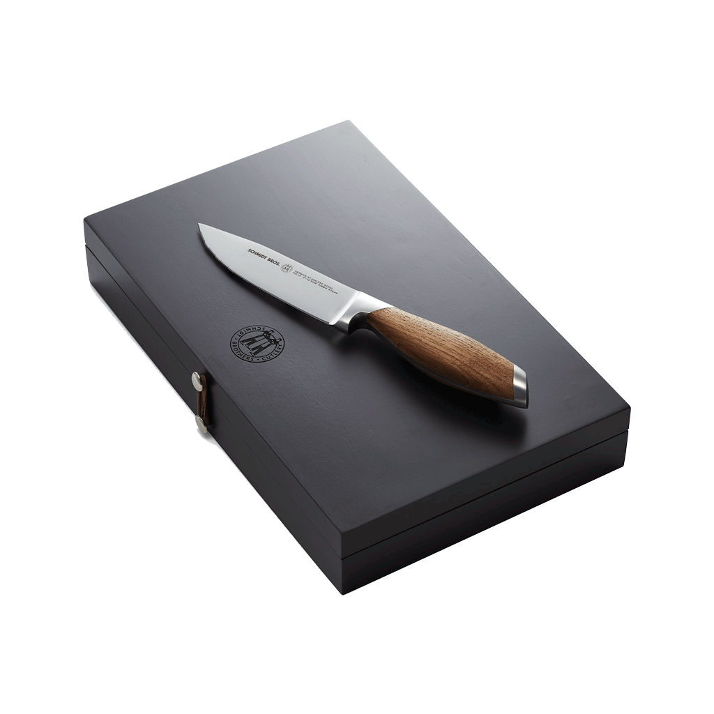 Schmidt Bros. Kitchen Cutlery Schmidt Brothers - Bonded Teak 4-Piece Jumbo Steak Knife Set, High-Carbon German Stainless Steel Cutlery