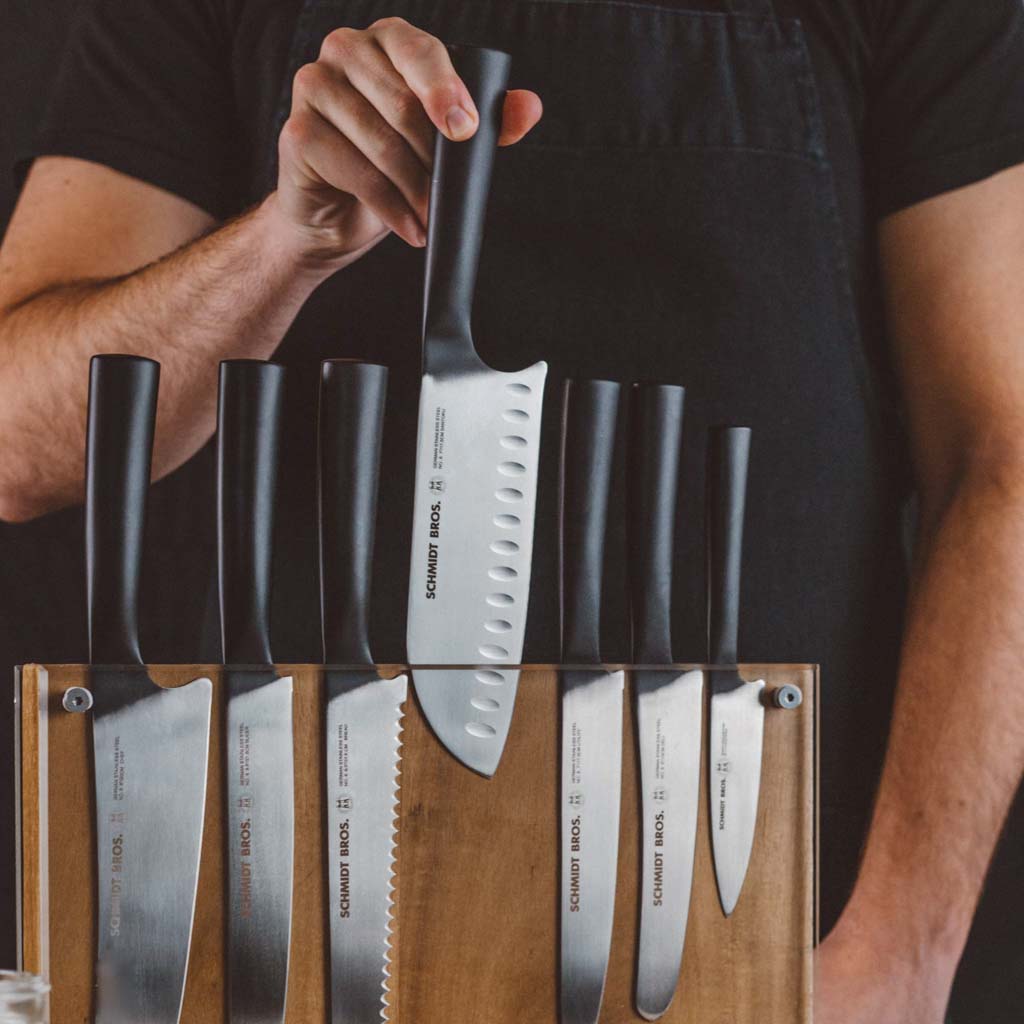 Schmidt Brothers Kitchen Cutlery Magnetic Knife Block | Save Counter Space | Holds 18 Knives | Shop Now