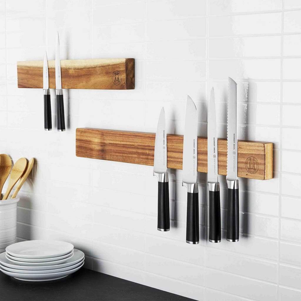 Schmidt Brothers Kitchen Cutlery Magnetic Wall Bar, 18 Inch Length | Stores Up To 10 Knives | Shop Now