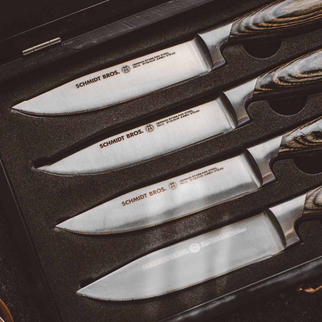 Bonded Ash 4-Piece Jumbo Steak Knife Set | Schmidt Brothers