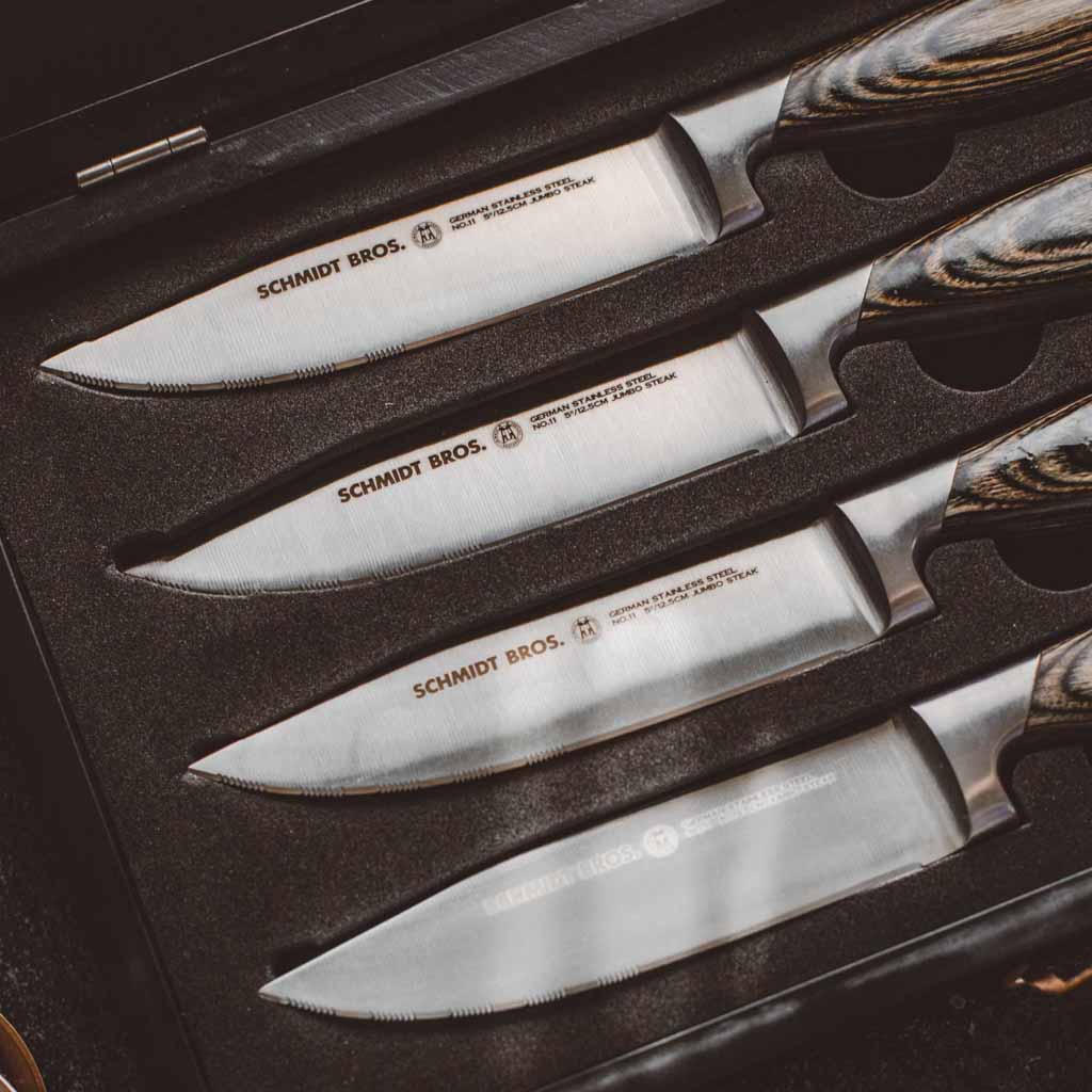 Schmidt Brothers Cutlery Bonded Ash 4-Piece Jumbo Steak Knife Set