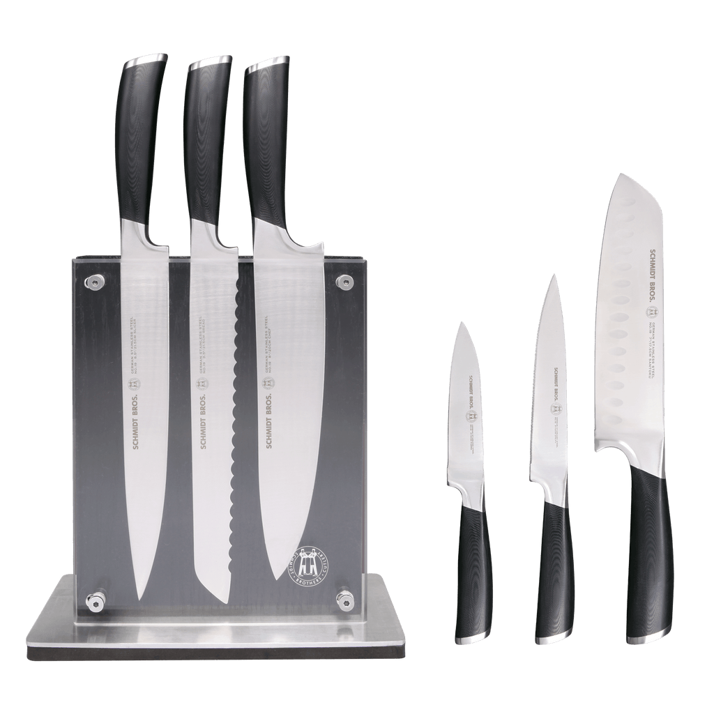 7 Pieces Block Knife Set, Dark Pakkawood Executive