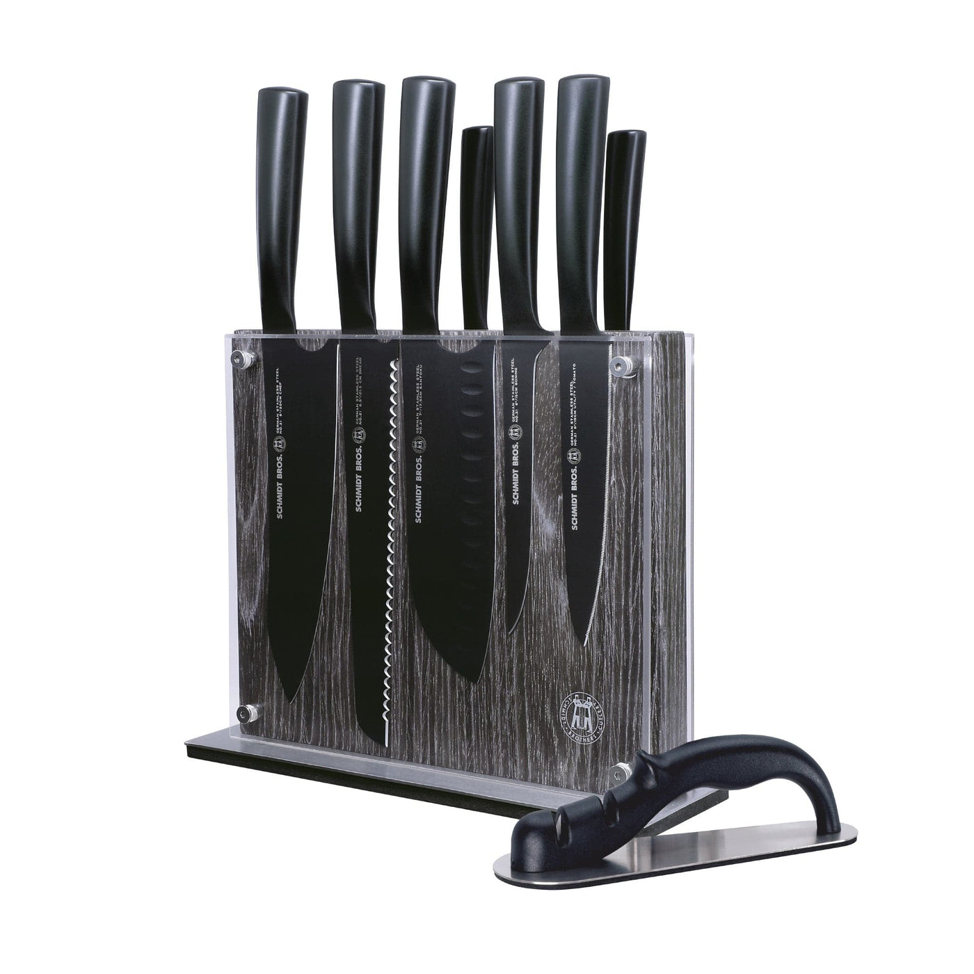 Schmidt Brothers Kitchen Cutlery Schmidt Brothers, Jet Black, 9-Pc Knife Block Set