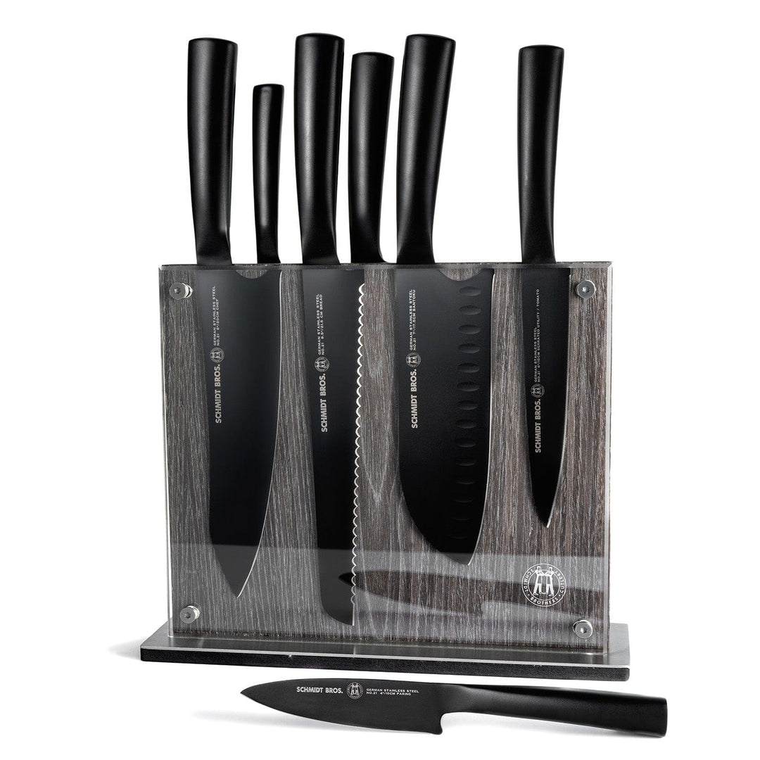 Schmidt Brothers Cutlery, Jet Black, 9-Piece Knife Block Set
