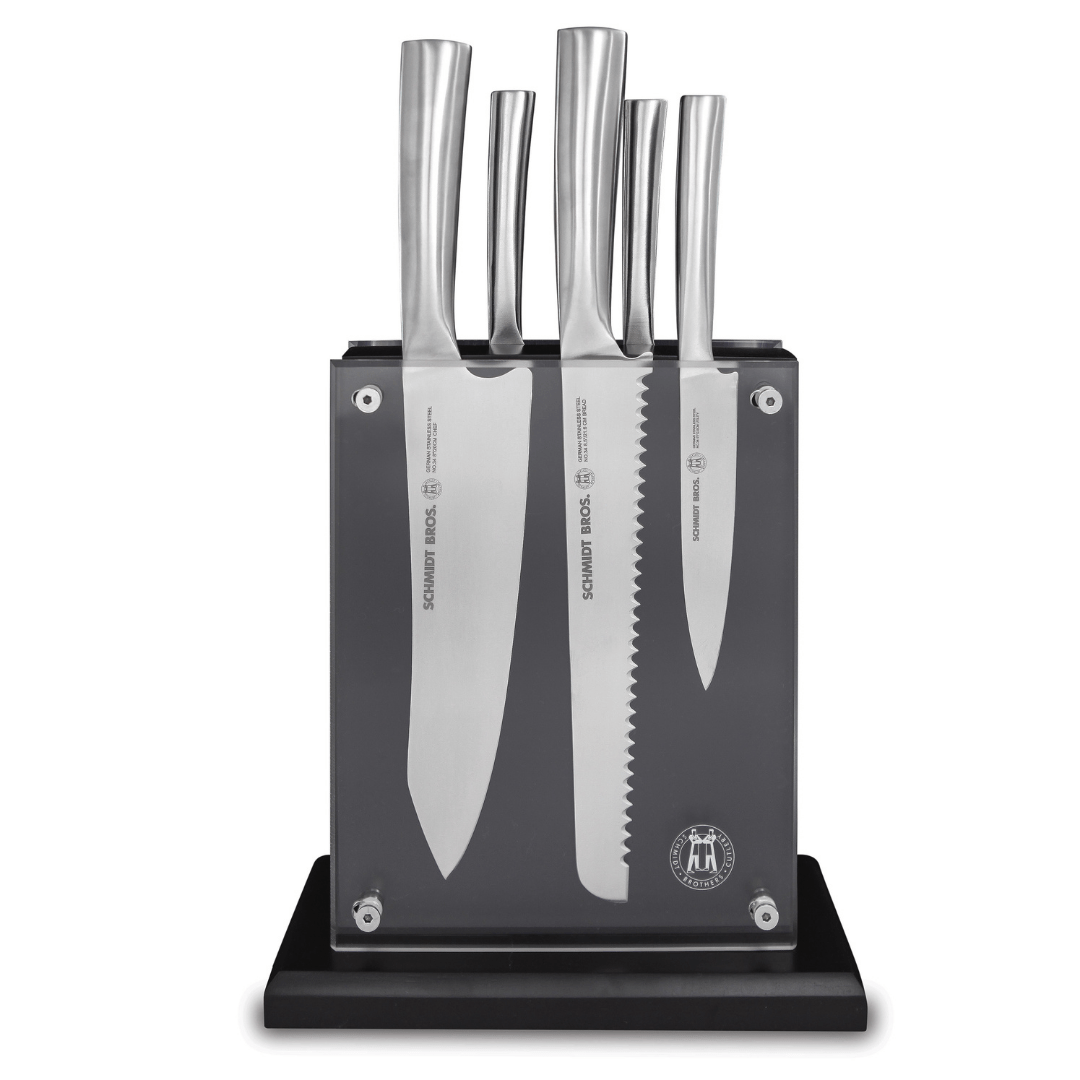Schmidt Brothers Kitchen Cutlery Schmidt Brothers, Stainless Steel, 6-Pc Knife Block Set